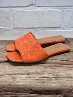 Toral - Prachtige leren slippers maat 38 - Nieuw €130, Nieuw, Toral, Oranje, Sandalen of Muiltjes