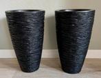 Bloempotten groot zwart., Ophalen, Gebruikt, Rond, Overige materialen