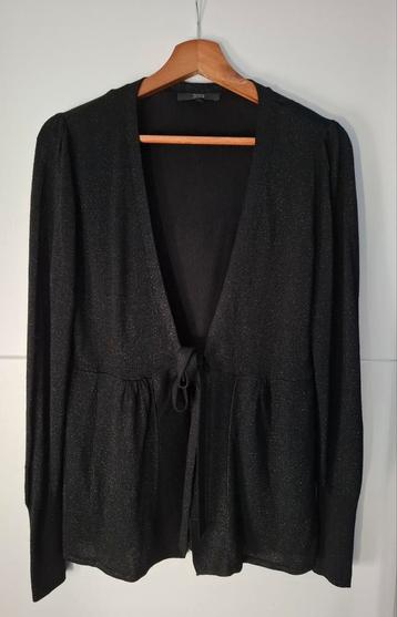 Zwart vestje met zilveren glitterdraad Yessica maat M 40/42 beschikbaar voor biedingen