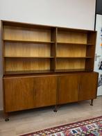 Vintage houten wandkast -  jaren ‘60, Huis en Inrichting, Kasten | Wandmeubels, Ophalen, 200 cm of meer, Teakhout, Zo goed als nieuw
