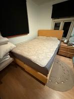 Okergeel Boxspring Bed 140x200 met Topper, Ophalen, Overige kleuren, Tweepersoons, Zo goed als nieuw
