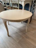 Leuk Brocante Salontafeltje, Ronde Salontafel, Rond, Gebruikt, 75 cm of meer, Rechthoekig, Hout