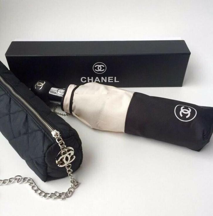 Chanel paraplu *NIEUW* + doos + ketting + tas zwart/wit VIP, Sieraden, Tassen en Uiterlijk, Paraplu's, Nieuw, Zwart, Ophalen of Verzenden