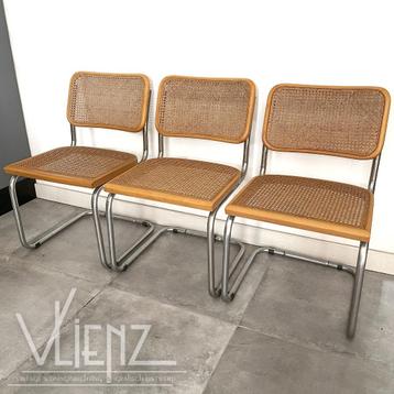 3 Vintage, Midcentury Cesca stoelen Marcel Breuer, webbing beschikbaar voor biedingen