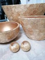 Set schelpen pot Erik Kuster stijl goud/brons kleur, Ophalen, Overige materialen, Overige kleuren, Zo goed als nieuw