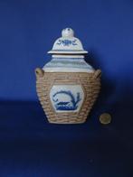 Chinees dekselpotje - blauw/wit /bruin, Ophalen of Verzenden