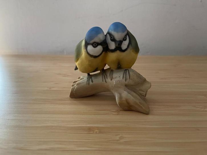 Hutschenreuther  paar pimpelmeesje op een tak Biscuit, Verzamelen, Beelden en Beeldjes, Zo goed als nieuw, Dier, Ophalen of Verzenden