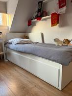 Eenpersoonsbed met onderschuifbed, 90 cm, Eenpersoons, Wit, Ophalen of Verzenden