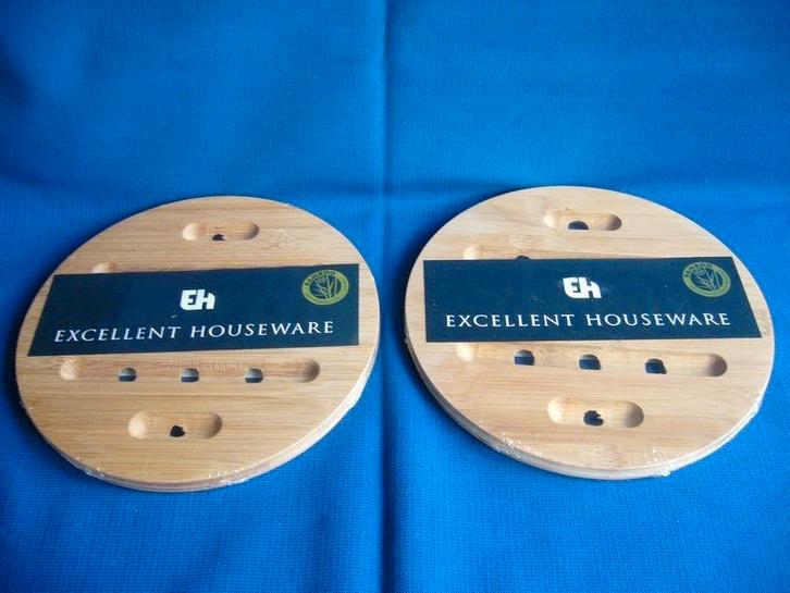 Houten onderzetters splinternieuw in gesealde verpakking, Huis en Inrichting, Woonaccessoires | Overige, Nieuw, Ophalen of Verzenden