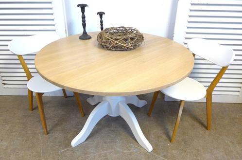 Prachtige landelijke ronde eiken tafel, Huis en Inrichting, Tafels | Eettafels, Zo goed als nieuw, 100 tot 150 cm, 100 tot 150 cm