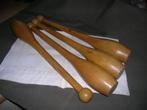 4 houten knotsen kegels gymnastiek turnen / lengte 37 cm., Ophalen of Verzenden
