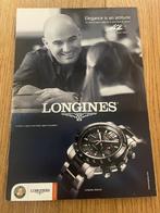 Longines horloges diverse originele advertenties Agassi, Ophalen of Verzenden, Gebruikt, Overige typen