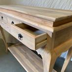 Sidetable - 3 lades - 100 x 36 cm - massief Teak – TTM Wonen, 100 tot 150 cm, Teakhout, Nieuw, Landelijk