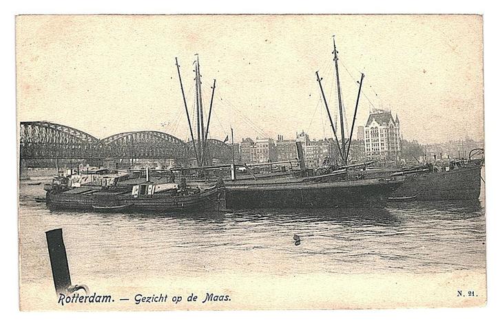 976280	Rotterdam	Maas schip	Niet gelopen, Verzamelen, Ansichtkaarten | Nederland, Ongelopen, Zuid-Holland, Ophalen of Verzenden
