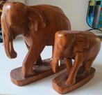 Beelden olifanten beeld olifant set houtsnijwerk gaaf uniek, Ophalen of Verzenden