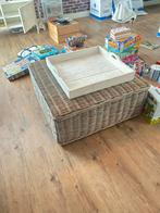 Rieten Salontafel met Dienblad, Ophalen, Overige materialen, Gebruikt, 50 tot 100 cm