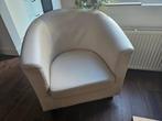 Crème kleurige fauteuil, Ophalen, Gebruikt, Minder dan 75 cm, Leer