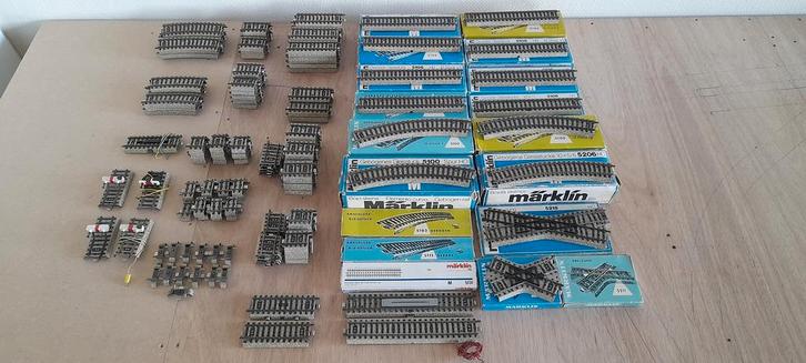 MARKLIN H0 PARTIJ RECHTE EN GEBOGEN RAILS EN PASSTUKJES, Hobby en Vrije tijd, Modeltreinen | H0, Gebruikt, Rails, Wisselstroom
