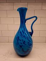 Fraaie vintage blauwe murano glazen schenkkan, Ophalen of Verzenden