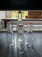 4 inmaakflessen met klembeugel, Ophalen of Verzenden, Zo goed als nieuw, Glas, Pot, Bus of Blik