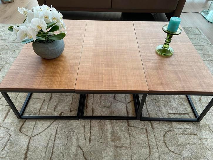 3 Donkerbruine Salontafels - 90x45 cm, Huis en Inrichting, Tafels | Salontafels, Gebruikt, Minder dan 50 cm, Minder dan 50 cm