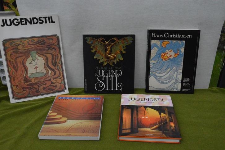 5 Jugendstil boeken van o.a. Hans Christiansen, Siegfried Wi, Boeken, Kunst en Cultuur | Beeldend, Gelezen, Grafische vormgeving