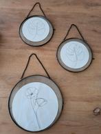 Fotolijstjes zwart metaal/glas rond 3 stuks hangend, Minder dan 50 cm, Metaal of Aluminium, Nieuw, Ophalen of Verzenden