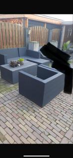 Antraciet tuinset - bank, tafel en fauteuil, Tuin en Terras, Ophalen, Gebruikt, Kunststof, Bank