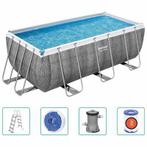 Bestway Zwembadset Power Steel rechthoekig 412x201x122 cm, Tuin en Terras, Zwembaden, Ophalen, Zo goed als nieuw, Rechthoekig