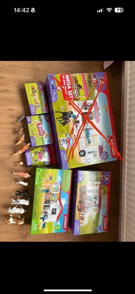 Schleich dierenartspraktijk, huifkar, paarden en meer, Boeken, Kinderboeken | Jeugd | 10 tot 12 jaar, Zo goed als nieuw, Ophalen