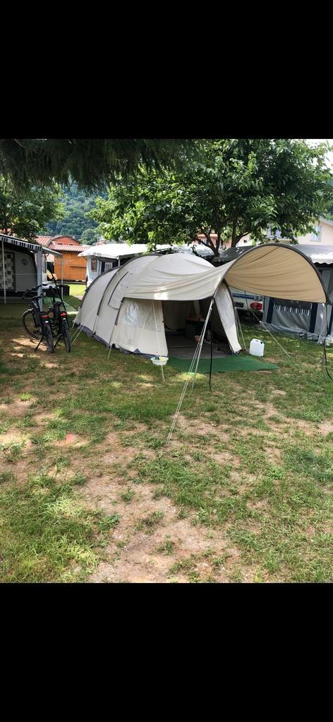 Bardani Salerno 4p Tunneltent incl luifel, Caravans en Kamperen, Tenten, tot en met 4, Gebruikt, Ophalen of Verzenden