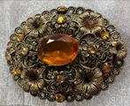 Oude broche met edelsteen, Overige materialen, 4 tot 7 cm, Gebruikt, Ophalen of Verzenden
