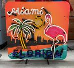 Miami Florida neon licht reclame mancave bar cafe decoratie, Gebruikt, Neon, USA, Lichtbak of (neon) lamp
