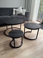 Set van 3 salon-/bijzettafels, Huis en Inrichting, Tafels | Bijzettafels, Minder dan 55 cm, Rond, Zo goed als nieuw, Ophalen