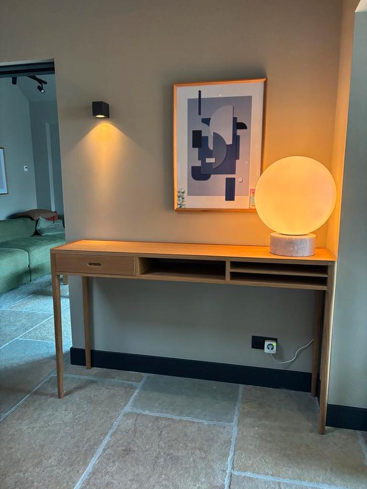 Hübsch Eiken Sidetable / dressoir met Lade, Huis en Inrichting, Kasten | Dressoirs, Gebruikt, 25 tot 50 cm, Eikenhout, Ophalen