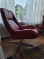 Prachtige lederen Montel relax draaifeauteuil met hocker, Huis en Inrichting, Fauteuils, Ophalen of Verzenden, Gebruikt