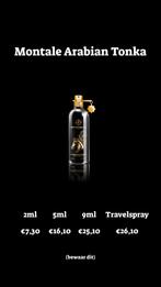 Originele Montale Arabian Tonka parfum samples., Contact@montaleparfums.com, Montale Parfums 68 Rue Pierre Charron 75008 Paris Frankrijk