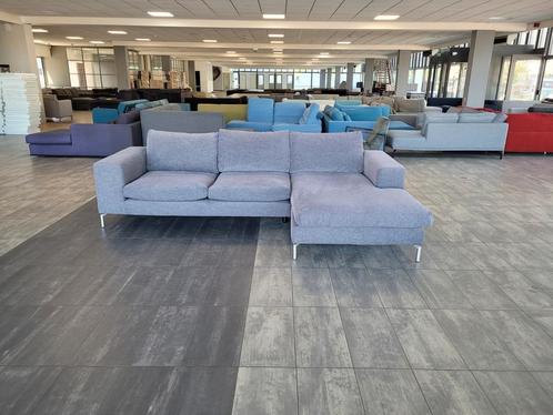 Hoekbank plofbank lounge grijs lilagloed 295x175 | BEZORGEN, Huis en Inrichting, Banken | Bankstellen, Zo goed als nieuw, Hoekbank