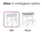 Sidetable wandtafel halfrond wit bruin + lade GRATIS BEZORGD, 50 tot 100 cm, Verzenden, Rond, 25 tot 50 cm