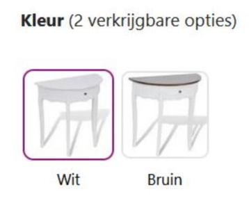 Sidetable wandtafel halfrond wit bruin + lade GRATIS BEZORGD beschikbaar voor biedingen