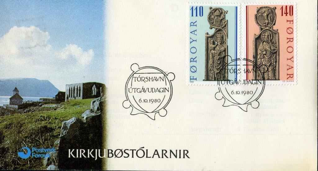 Foroyar 1980 c306/347 2x Ruines Torshavn, Verzenden, Onbeschreven, Europa