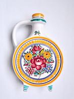 Vintage 60s bloem bloemen vaas keramiek rond plat bohemian, Ophalen, Zo goed als nieuw, Aardewerk of Porselein, Minder dan 50 cm
