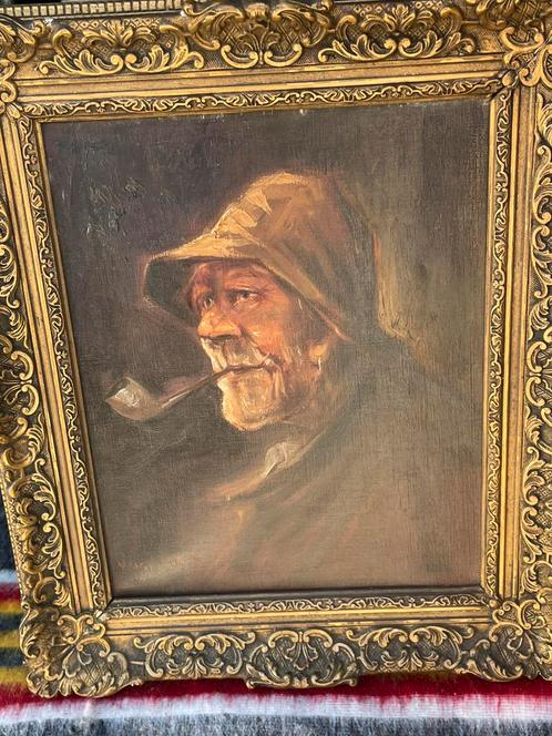 1 Of 2 mooie oude schilderijen. Vissers!!, Antiek en Kunst, Kunst | Schilderijen | Klassiek, Ophalen of Verzenden