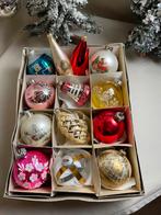 Oude gekleurde kerstballen groot, Ophalen of Verzenden, Gebruikt