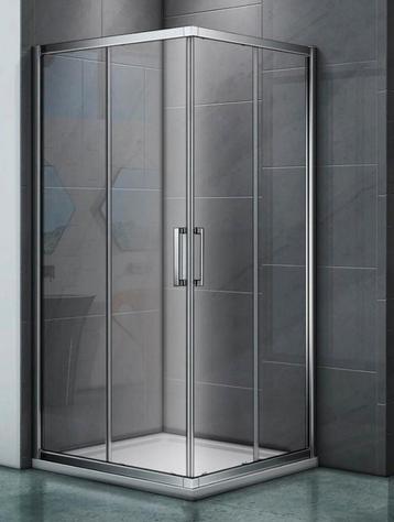 Douchecabine hoekinstap 100x100 cm Rvs profiel beschikbaar voor biedingen