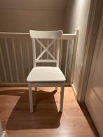 Witte landelijke eettafel stoelen - 5 stuks, Gebruikt, Wit, Ophalen of Verzenden, Vijf, Zes of meer stoelen