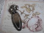 Zilver Kleurige Bladwijzer / Boekenlegger met Bloem 6.5x2.5, Antiek en Kunst, Verzenden
