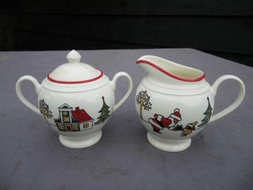 Wedgwood WINDSOR CHRISTMAS suikerpot met melkkannetje beschikbaar voor biedingen