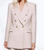 Zara Lange Double Breasted Blazer jack NIEUW S beige-roze, Nieuw, Ophalen of Verzenden, H, Jasje