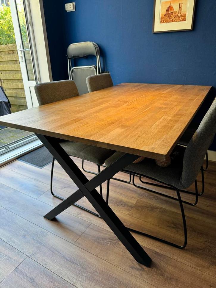 Licht eikenhouten eettafel 160x90, Huis en Inrichting, Tafels | Eettafels, Gebruikt, 50 tot 100 cm, 150 tot 200 cm, Vier personen